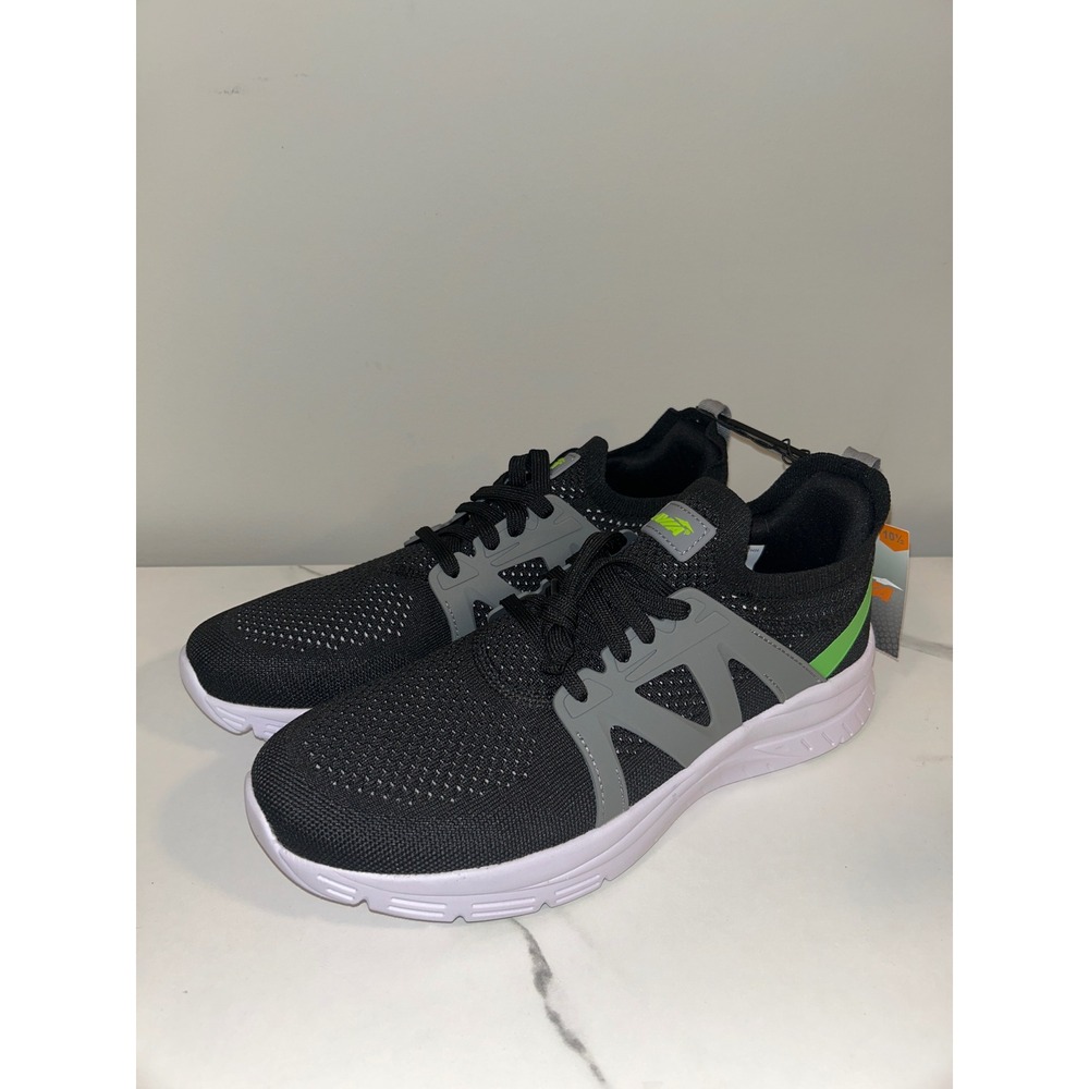 Avia Quickflash Men Black/Grey/Green Athletic Running Shoes 10.5 Lightweight